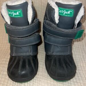 Cat & Jack Kids' Gray and Black Snow Boots